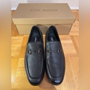 Steve Madden Delorme Black Men’s US Size 9.5 Leather Loafers